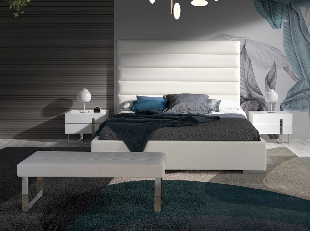 Table de chevet bois blanc et acier chromé 60 x 42 x 45 cm - 4