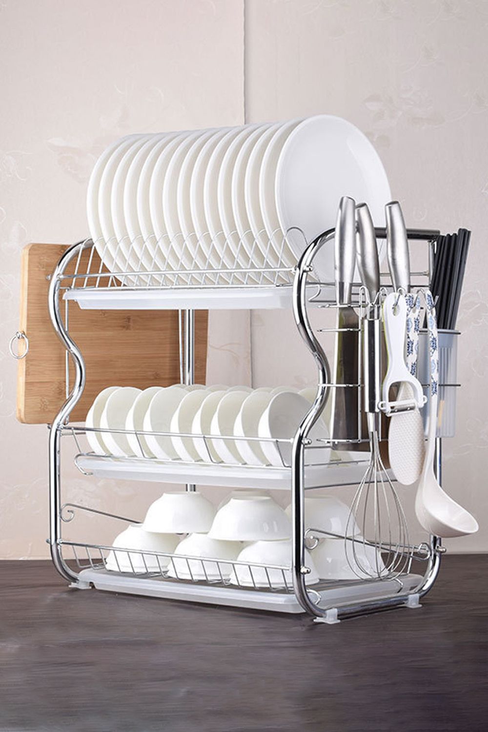 TOYANDONA Égouttoir à Vaisselle Compact Inox - Support à Assiettes/Bols, Rangement Évier, Design Élégant
