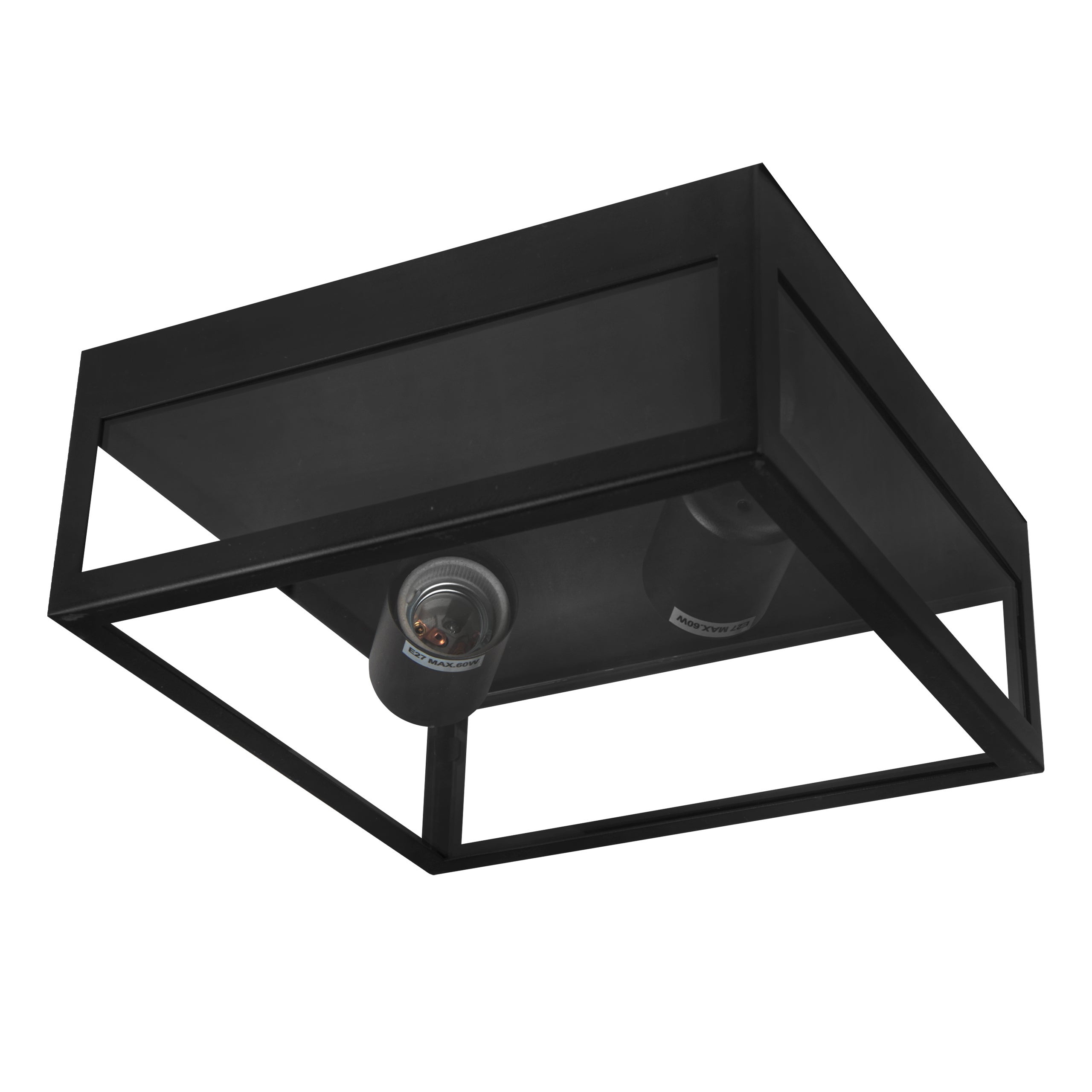 Lampa zewnętrzna LED Lidio 2x E27 IP44 oprawa sufitowa czarna MasterLED