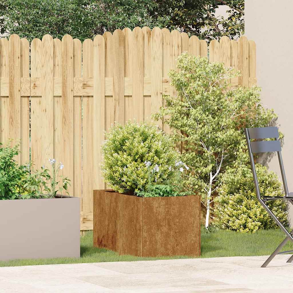 Jardinière rouillée 40x80x40 cm en acier corten - COMFORTXL - 3
