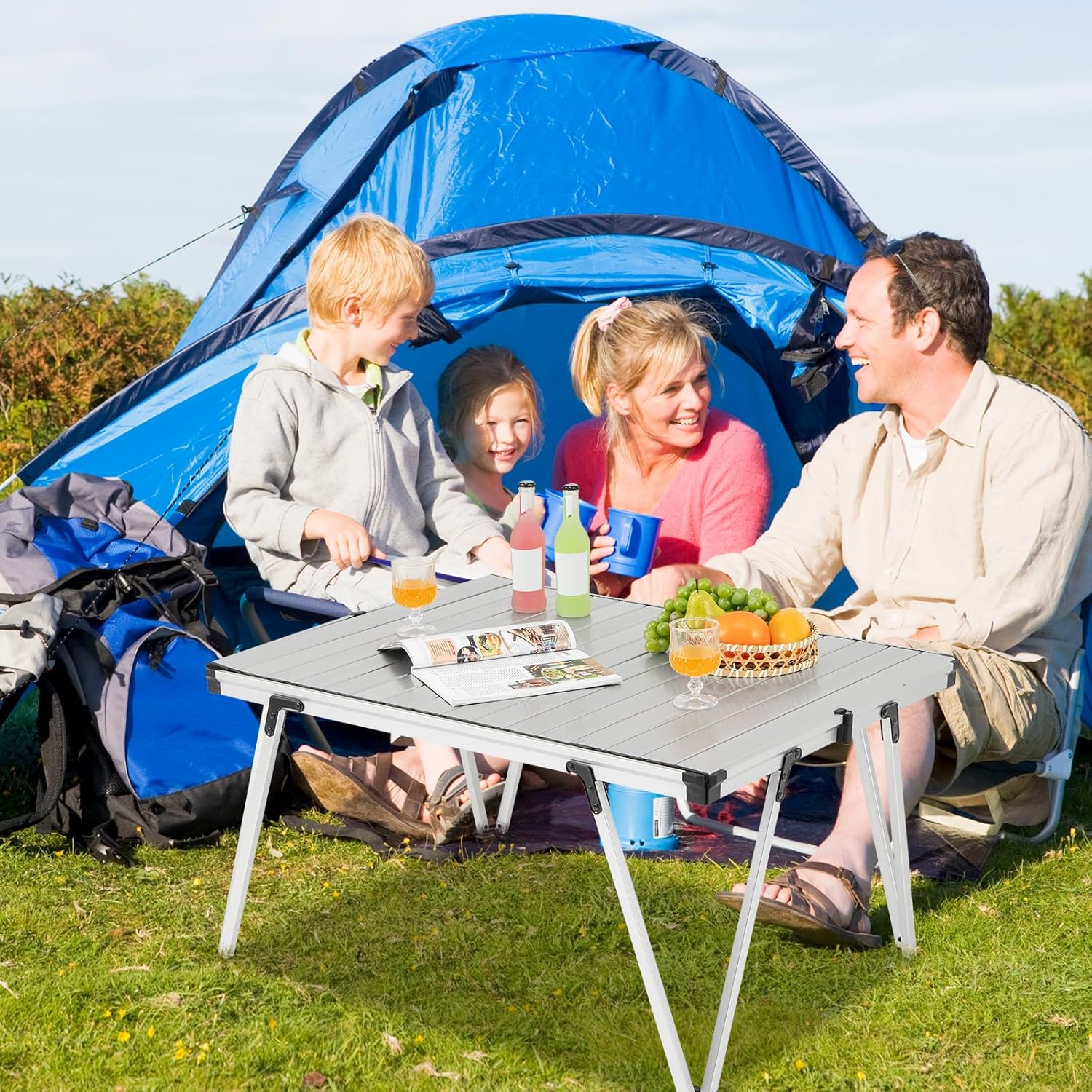 Table De Camping Pliante Relaxdays - Blanche, 71x78x49 Cm, Plastique Et Acier, Résistante Aux Intempéries - 6