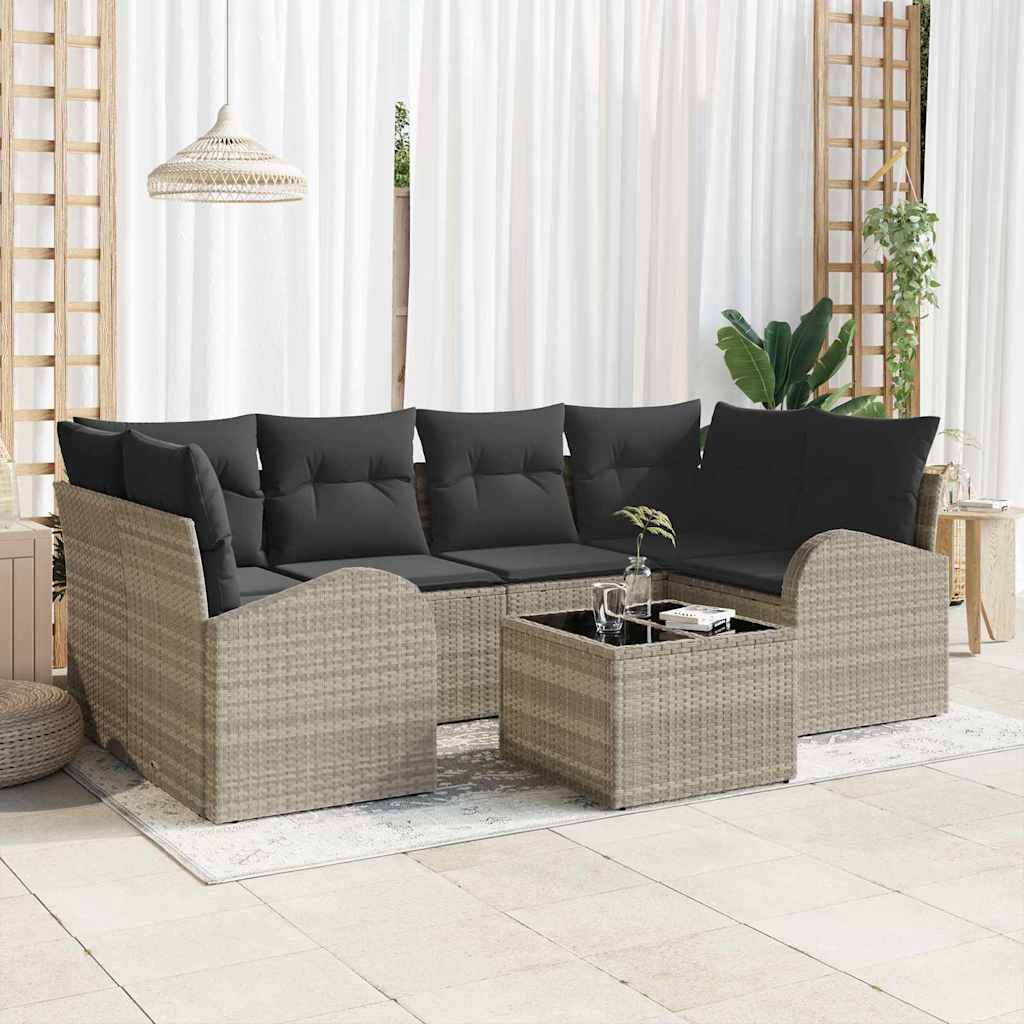 Zestaw Sof na Ogród Jasnoszary 55 x 55 x 37 cm polirattan vidaXL