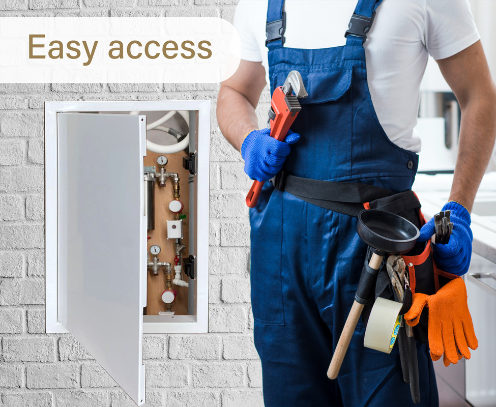 AIROPE Trappe de Visite 300x500 mm Acier, Fermeture Magnétique, Ouverture Gauche/Droite, Panneau d’Accès pour Eau, Mur, Baignoire, Fusibles, Fils - 3