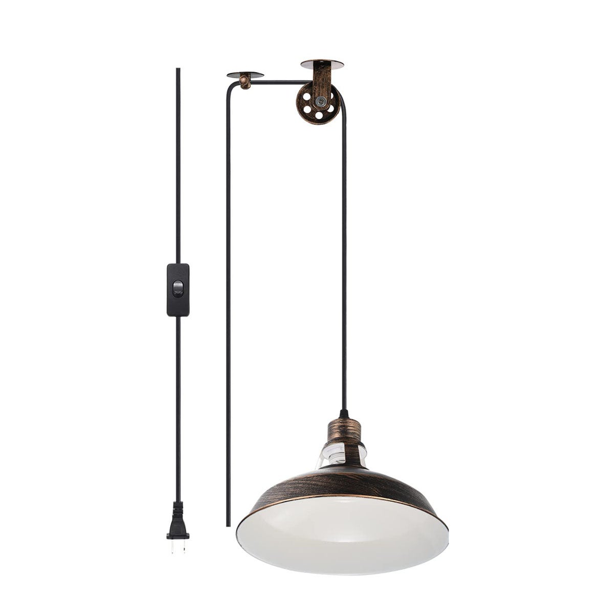 Lampa wisząca wtykana sztuka lampa wisząca w stylu vintage z brązu bez żarówki kabel o długości metra odpowiednia do kuchni sypialni i salonu