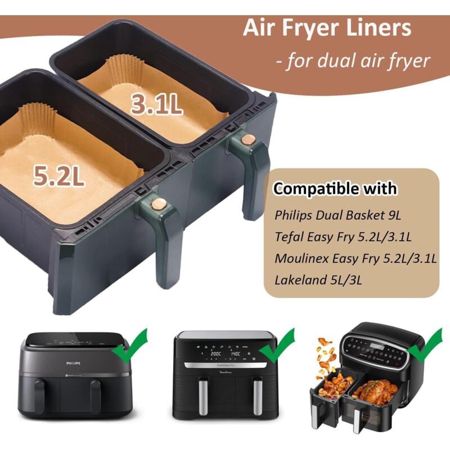 COSORI Carta Forno Per Friggitrice Ad Aria 100 Pezzi, Teglie Per Air Fryer 3-4,5L Quadrati, Antigrasso Antiaderente Fodera in Carta Monouso per Forno, | Leroy Merlin