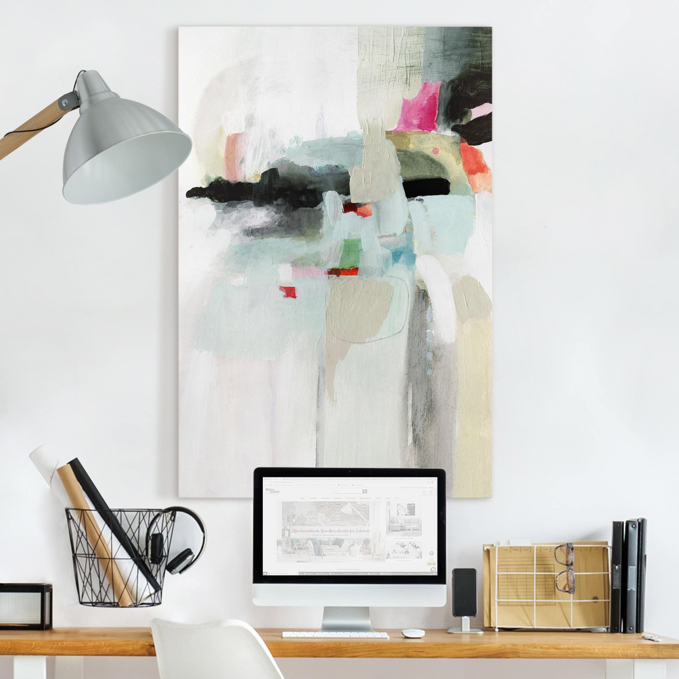 Lienzo cuadro en lienzo bastidor impresion en lienzo beige abstracto pintura 285 cuarto de baño cocina dormitorio salón pasillo 40 x 60 cm