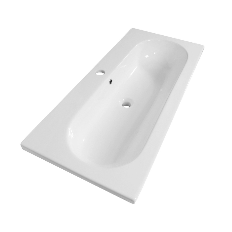 Vasque à encastrer ovale - 100 x 46 cm - Blanc brillant - CLEA - 3