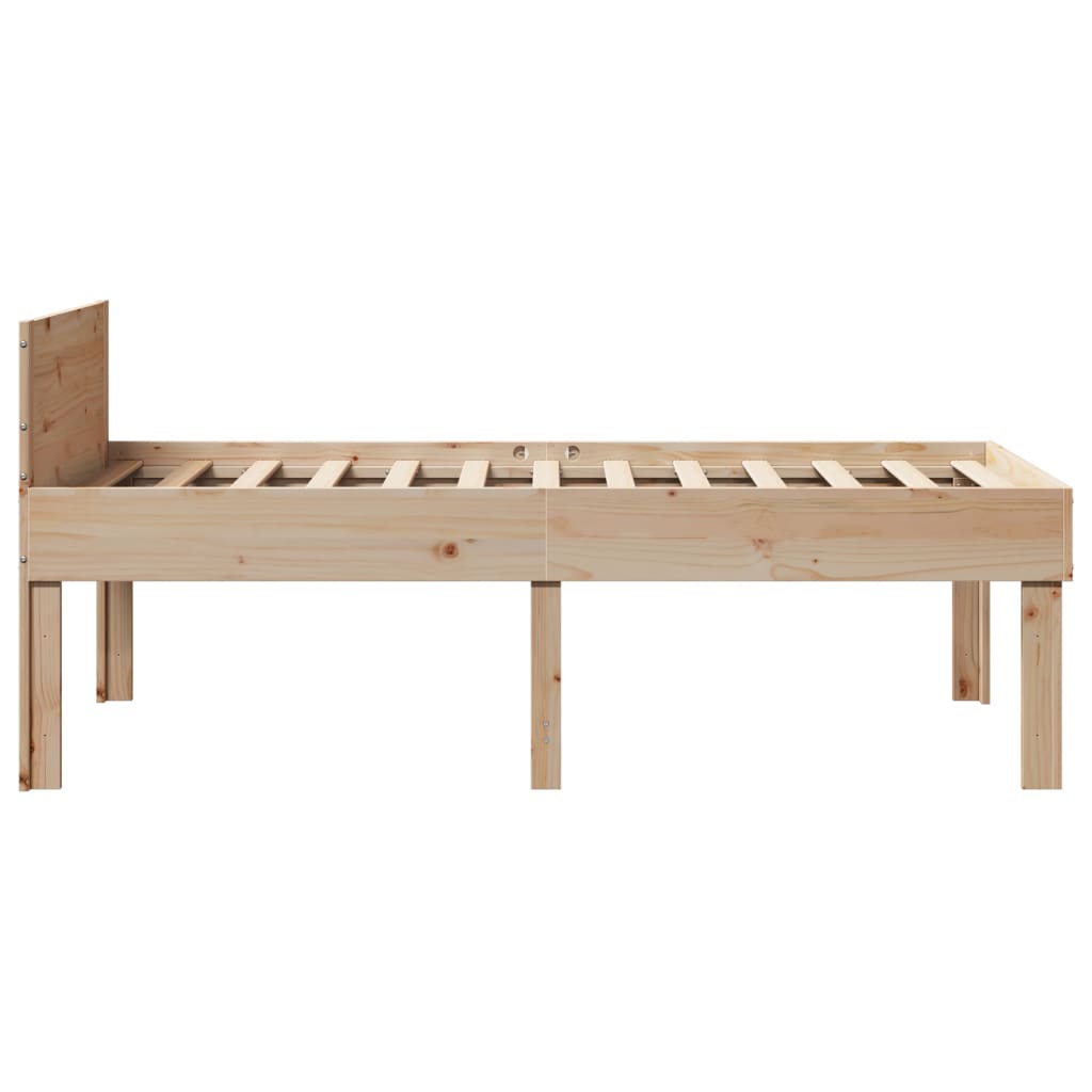 Cadre de lit sans matelas 75x190 cm bois de pin massif - COMFORTXL - 5