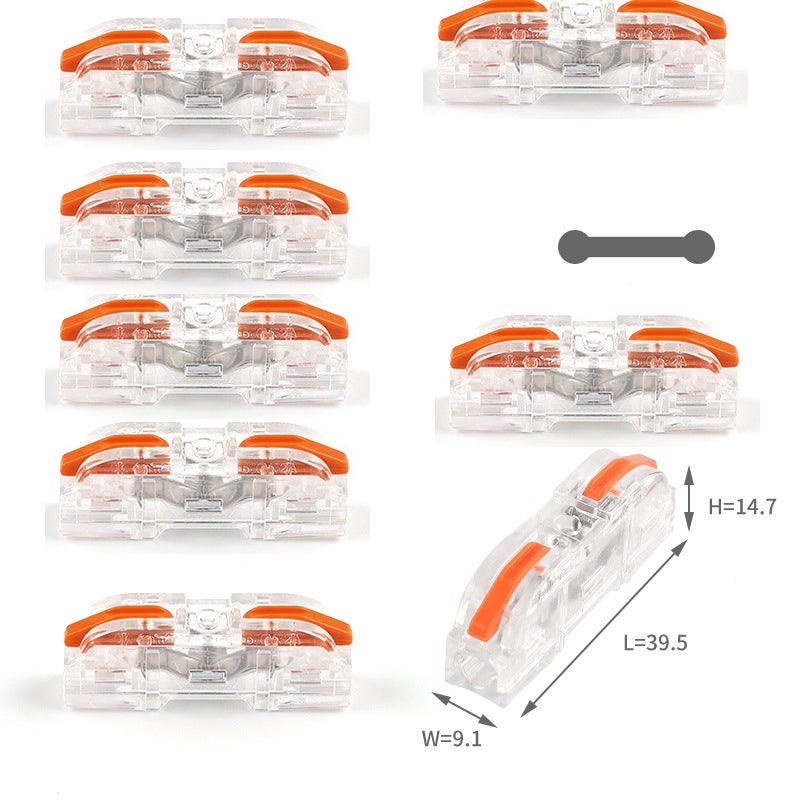 Connecteurs de fil 20 pièces, une entrée et une sortie, Mini boîte de jonction rapide transparente, connecteurs électriques d'épissure compacts, DIY - 3