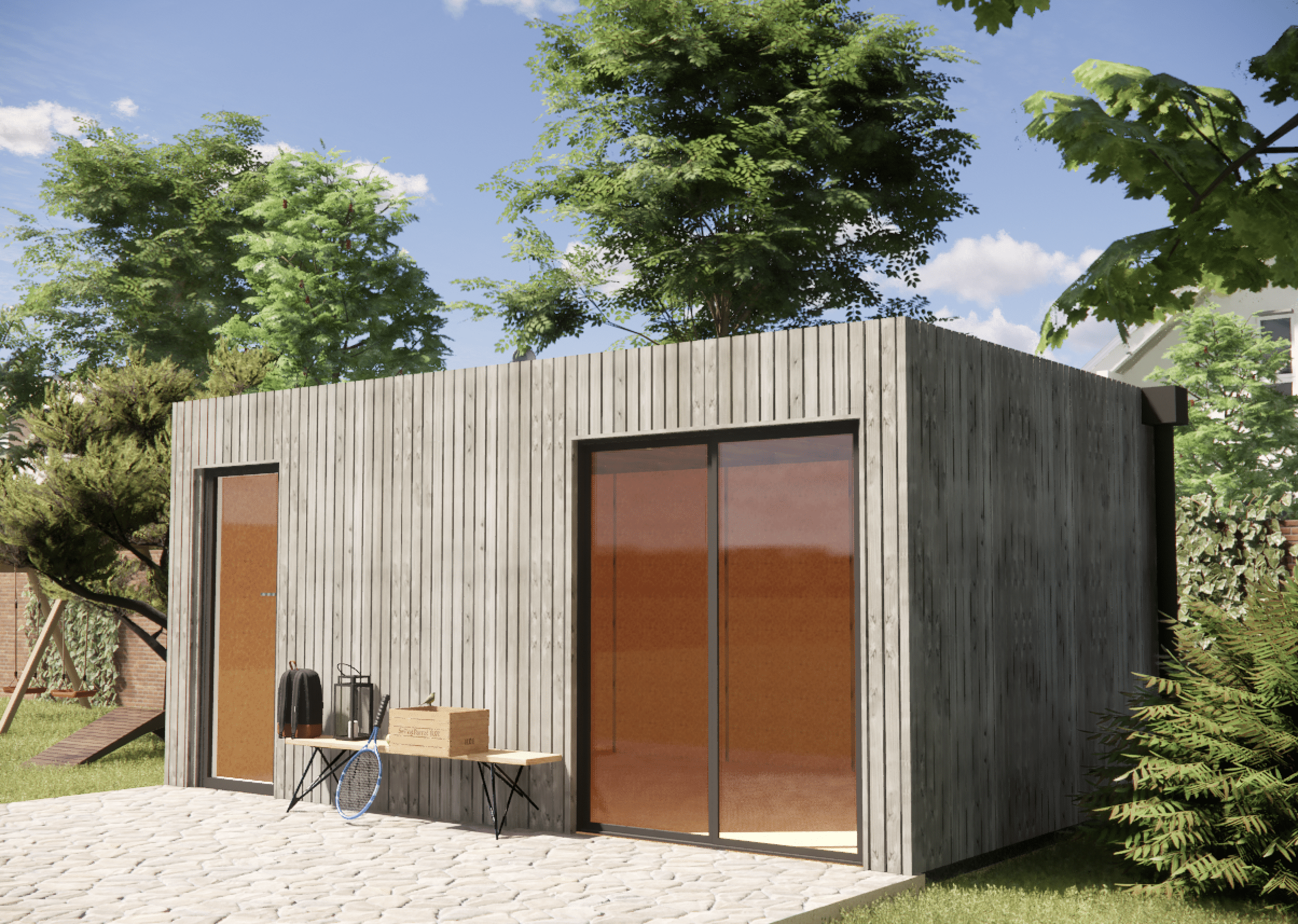 Annexe de jardin sans permis en bois 5,5 x 3,5 x 2,7 m avec plancher isolé - 6