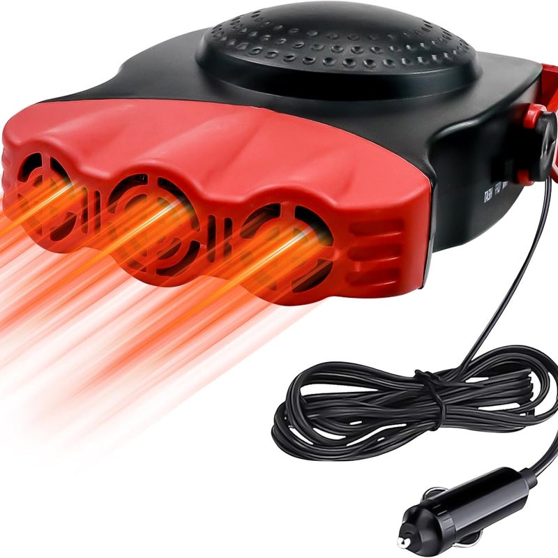 Ogrzewacz samochodowy, przenośny grzejnik z wentylatorem 12 V, 150 W, odmrażacz i odmgławiacz samochodowy, szybkie nagrzewanie