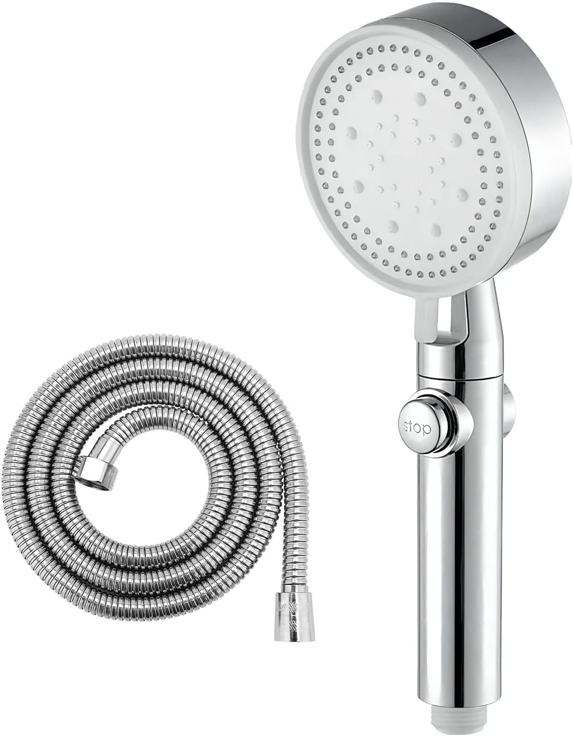 Soffione Doccia Con 6 Modalità | Doccino A Mano Con Tubo Flessibile 1,6m | Risparmio Idrico | Cromo - Foto 9