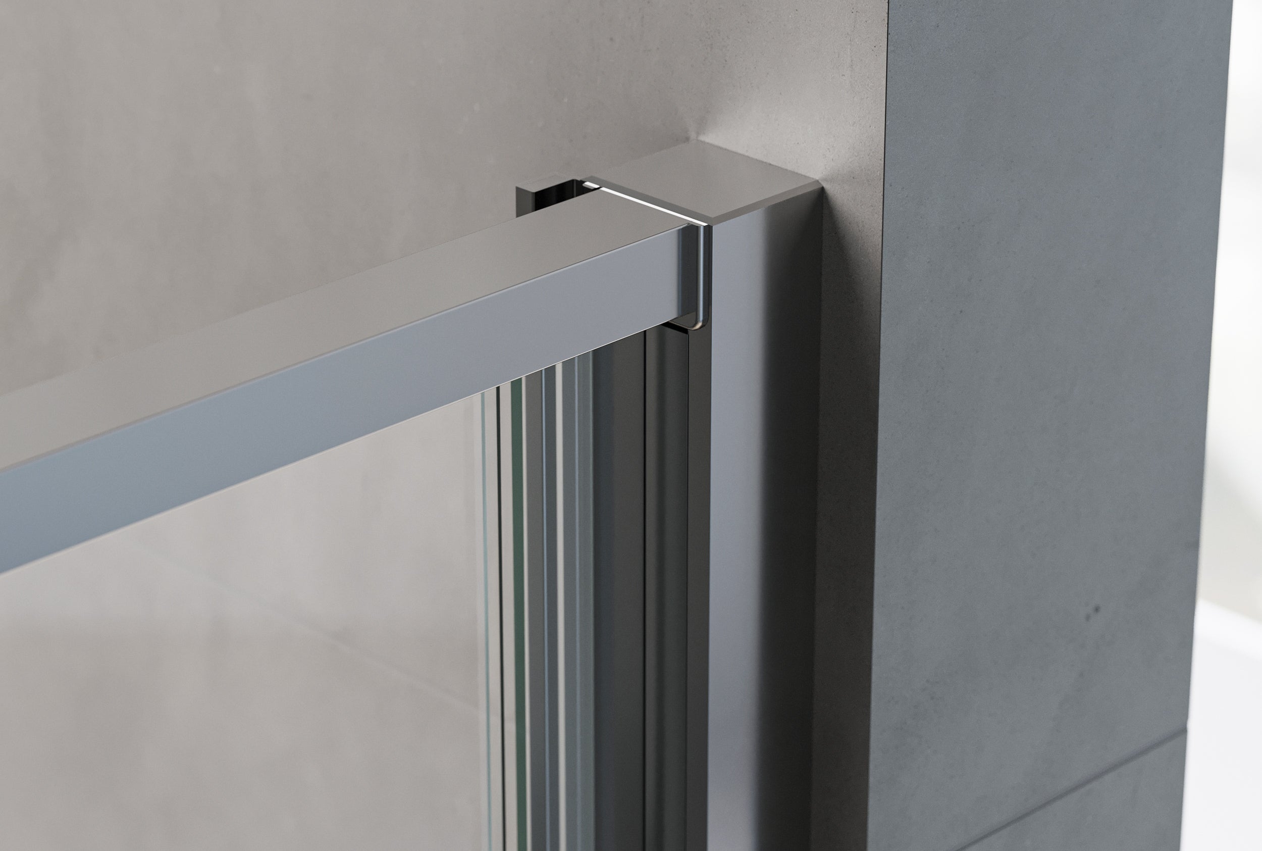 BERNSTEIN - Paroi de douche en niche 120x195cm , profil Chrome, en verre 6mm, Cabine de douche encastrée 1 Porte battante - NT606 FLEX - 3