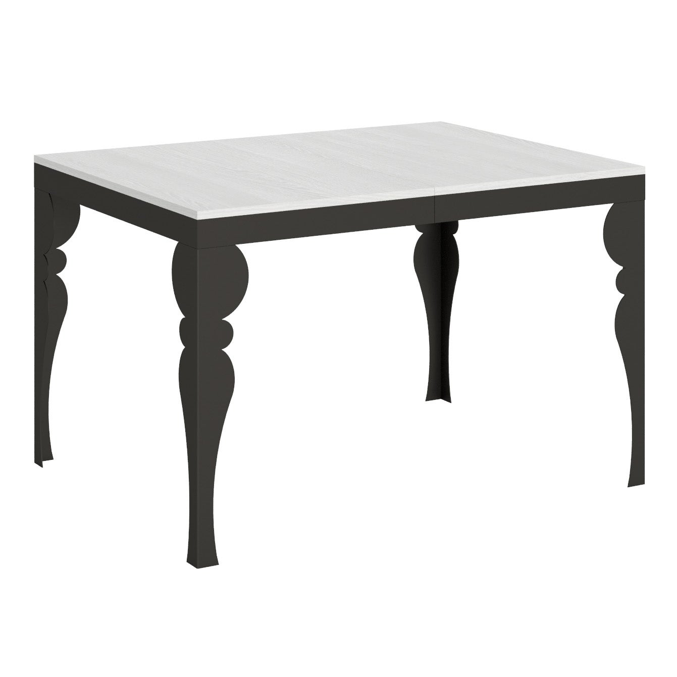 Stół rozkładany Paxon Evolution 90x120/224 cm, biały, jesion, rama antracytowa