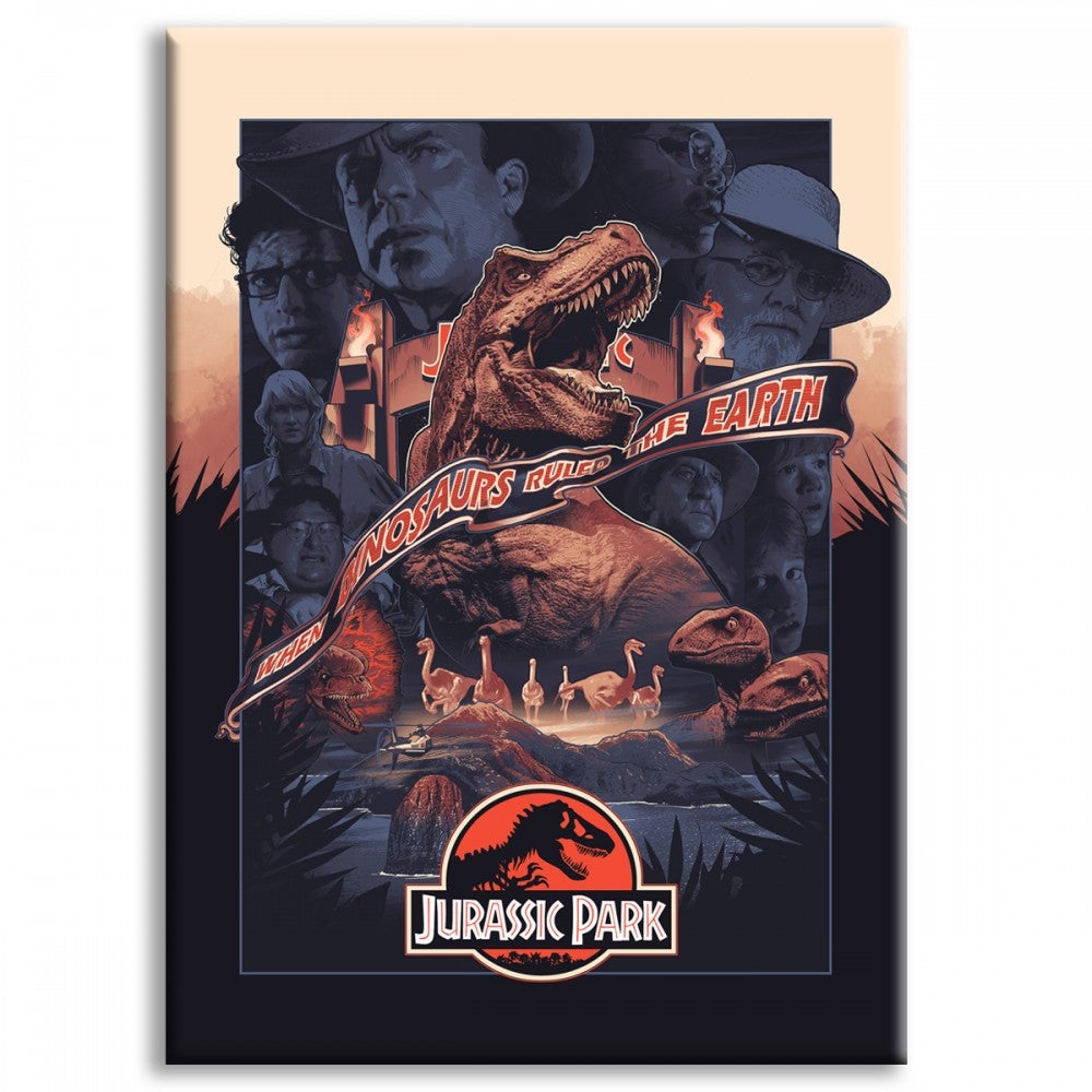 PARK JURAJSKI - Plakat filmowy - Wydruk na płótnie i oprawiony w drewnianą ramę 50x70 cm