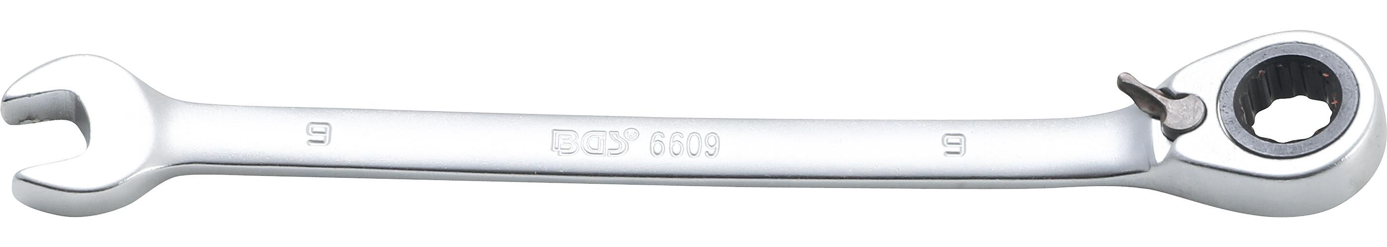 BGS Klucz grzechotkowo-płaski dwustronny przełączany SW 9 mm - 6609