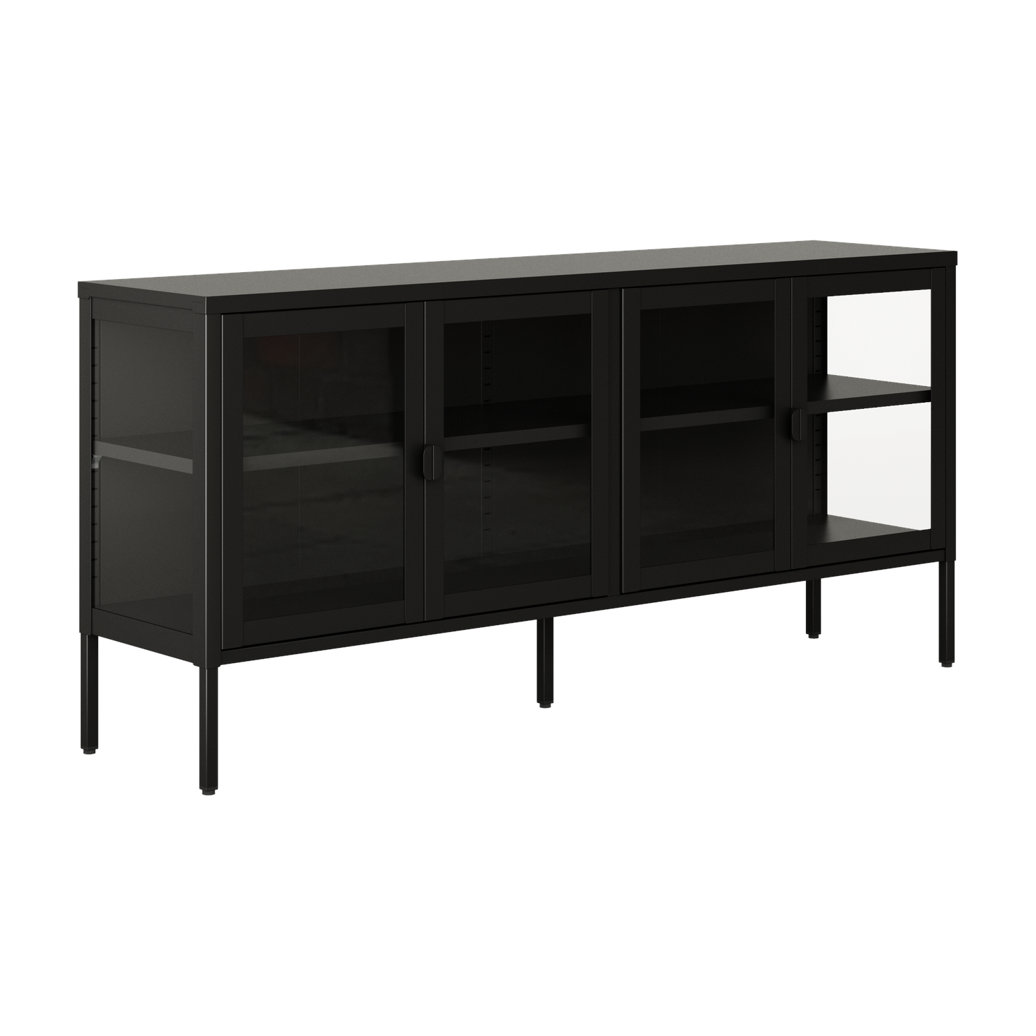 Bogal  Aparador De Cristal Titania 4 Puertas 150X70x35, Muebles Modernos Crema , Leroy Merlin