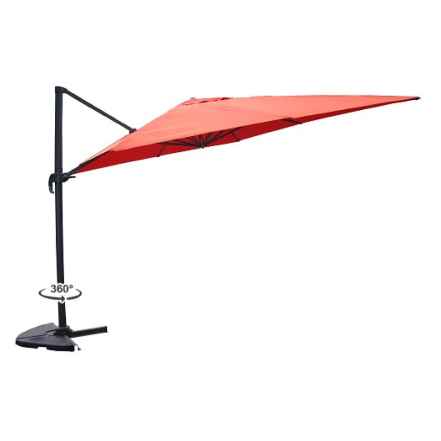 Parasol terracotta déporté rectangle 3 x 4 m rotatif à 360 CESARE - 8