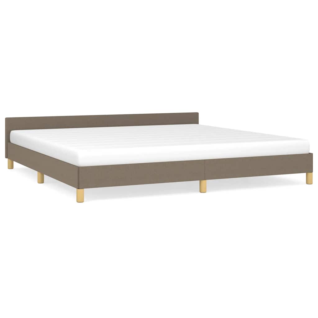 Cadre de lit sans matelas taupe 200 x 200 cm tissu - 2