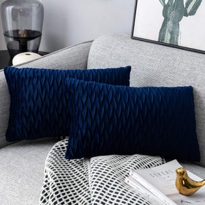 Housse De Coussin Décorative Requin Bleu Marine - 40,6 X 61 Cm - Tissu Polaire Doux Avec Fermeture éclair