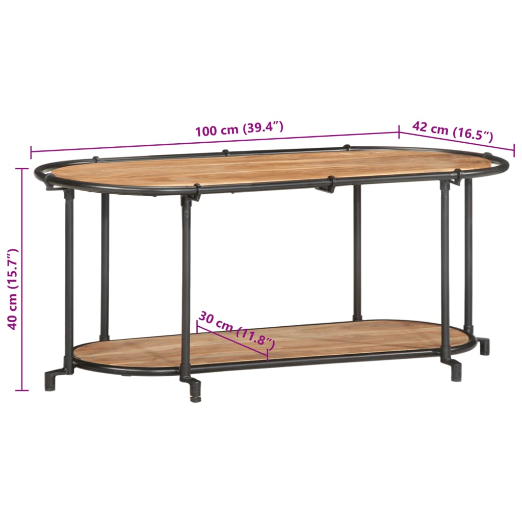 Móvel tv em madeira de acácia maciça 100x42x40 cm - COMFORTXL - 9