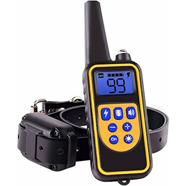 Collar de adiestramiento para perros con varios niveles de intensidad, modos de vibración, descarga eléctrica y sonido, recargable, resistencia al agu