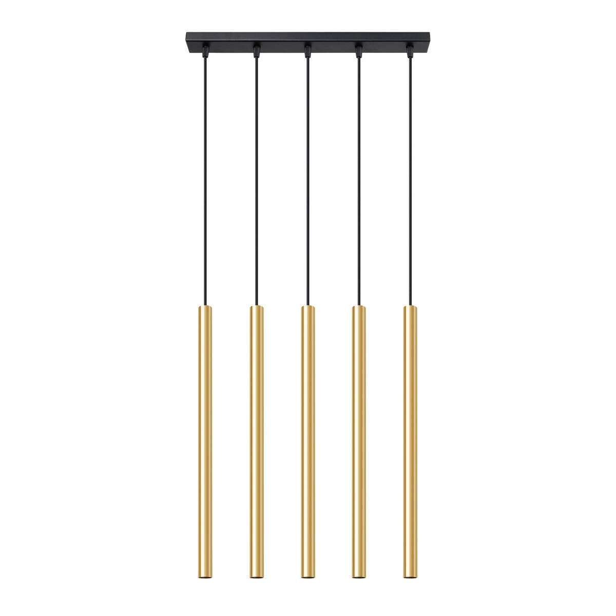Lampa wisząca Pastelo złoty połysk 5xG9x8W tuba wym: 90 x 45 x 5 cm metal Sollux Lighting