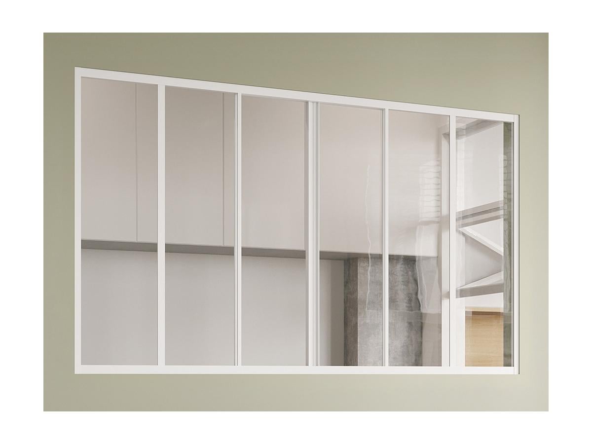 Verrière coulissante en aluminium thermolaqué blanc 180x105 cm - RAVENA - 6