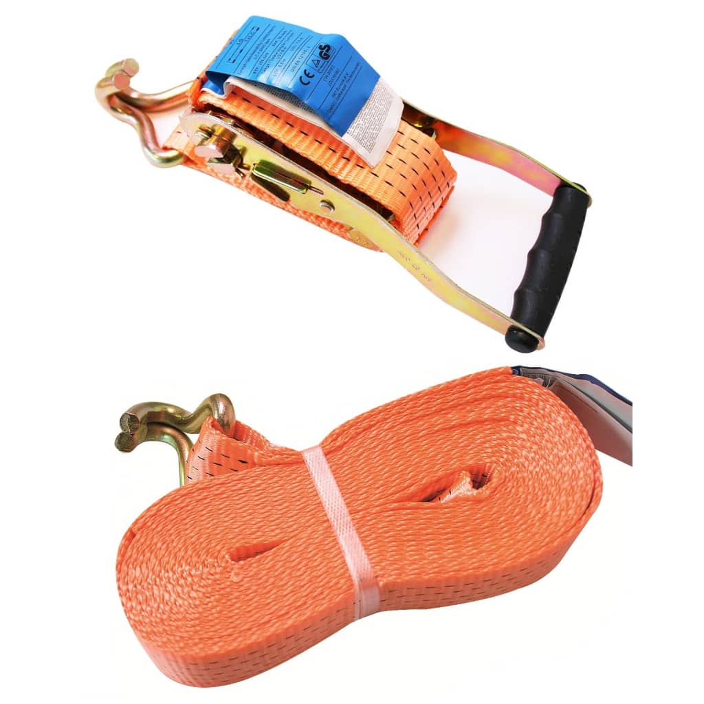 Sangle D'Arrimage à Cliquet 1-10m – Charge 843 Kg – Boucle Métal Solide – 6 Couleurs Au Choix
