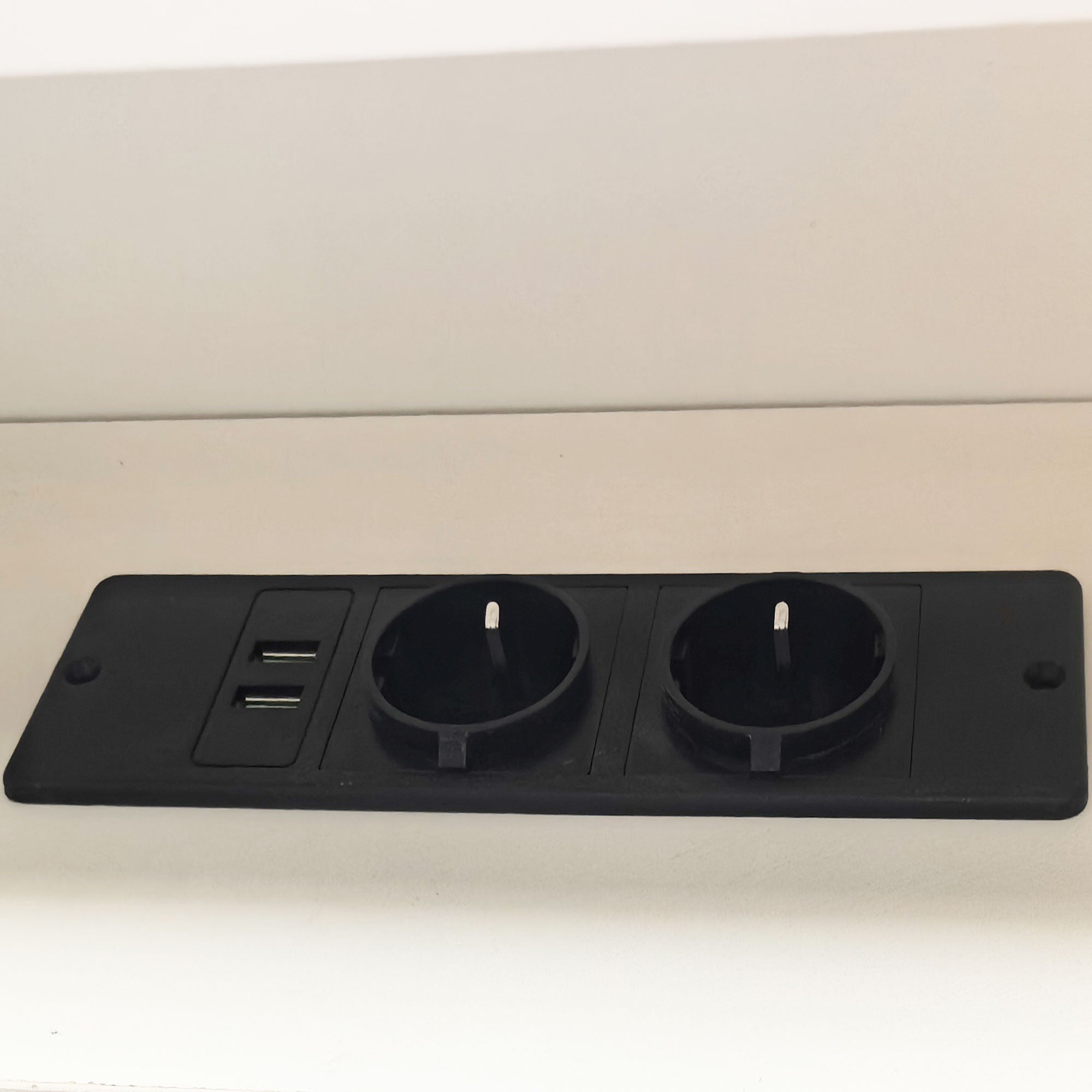 Lit 140 x 200 cm avec bureau, bibliothèque et 2 tiroirs - LEDs et charge de prises - MDF et contreplaqué - Blanc (Sans matelas) - 8