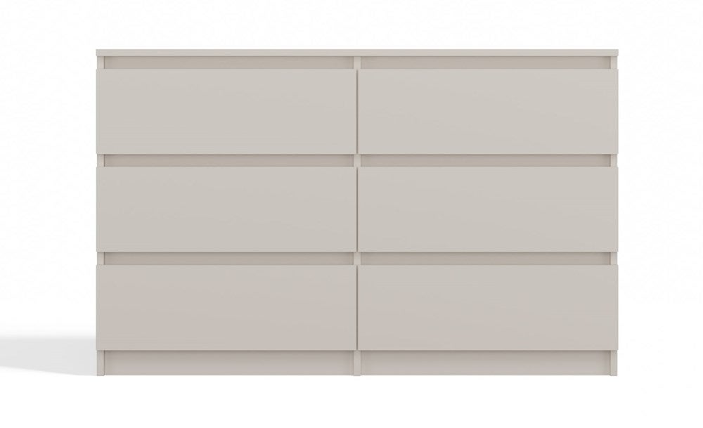 MILAN | Commode contemporaine 6 tiroirs chambre/salon/bureau | 30x120x77 cm Beige | Style scandinave | Meuble de rangement - 3