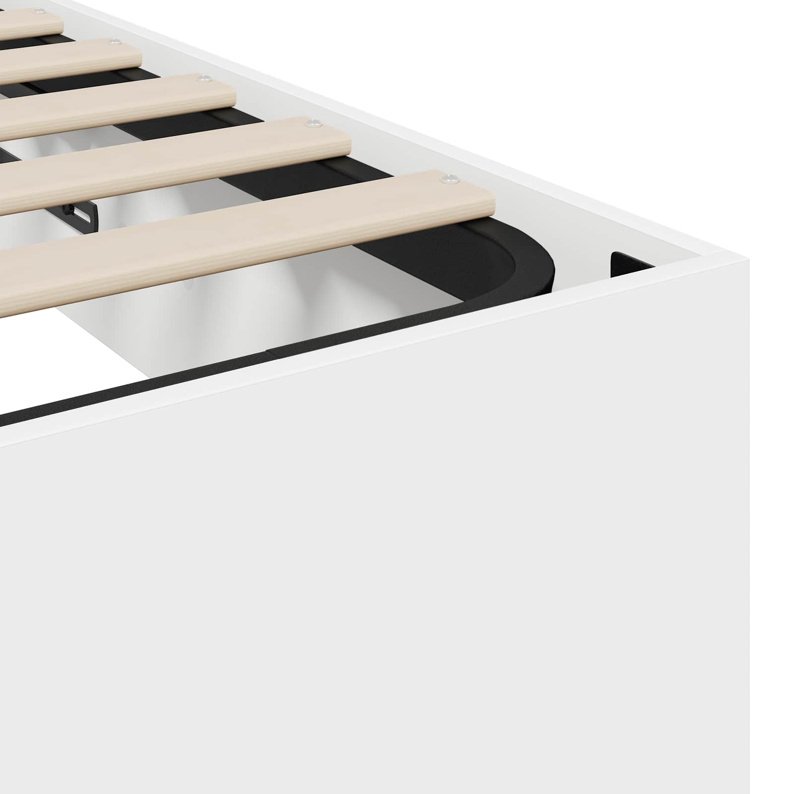 Cadre de lit ottoman en panneau de bois blanc, pour la chambre, 180 × 200 cm - 8