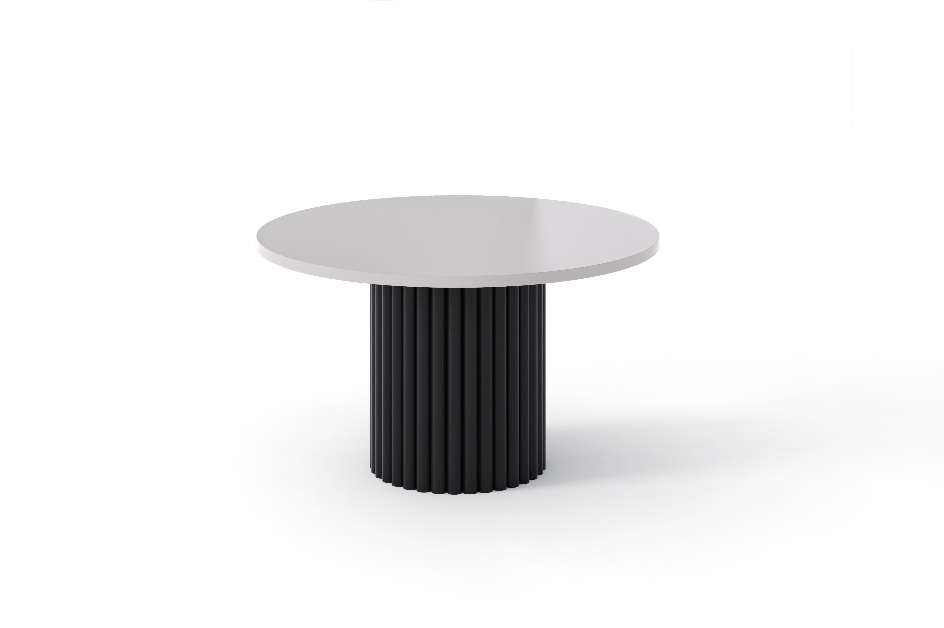 Subtelny Stolik VIRELO z Czarną Podstawą i Blatem w Kolorze Kaszmir – Nowoczesny Design