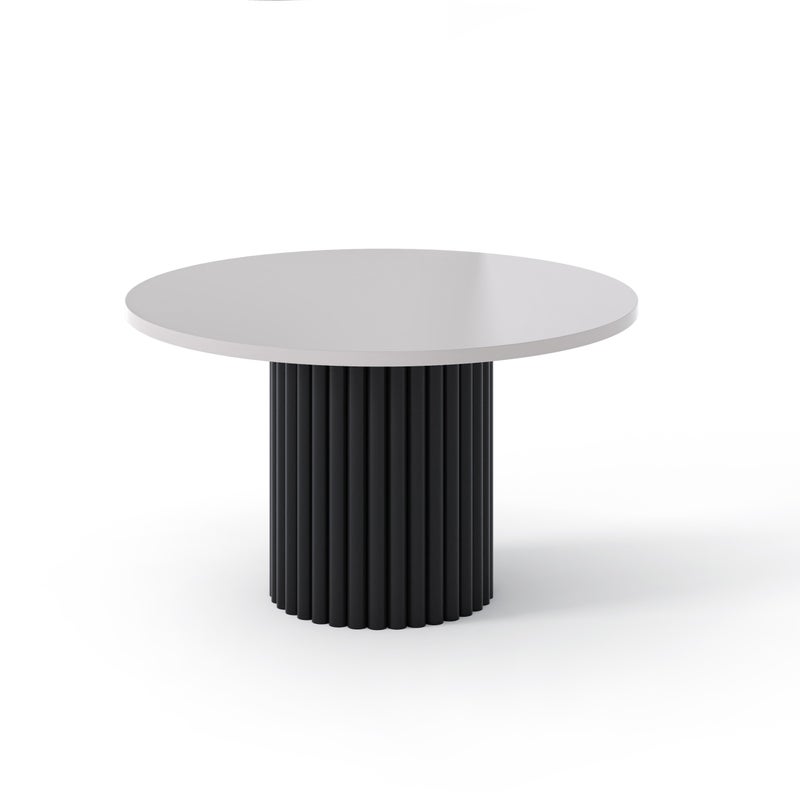 Subtelny Stolik VIRELO z Czarną Podstawą i Blatem w Kolorze Kaszmir – Nowoczesny Design