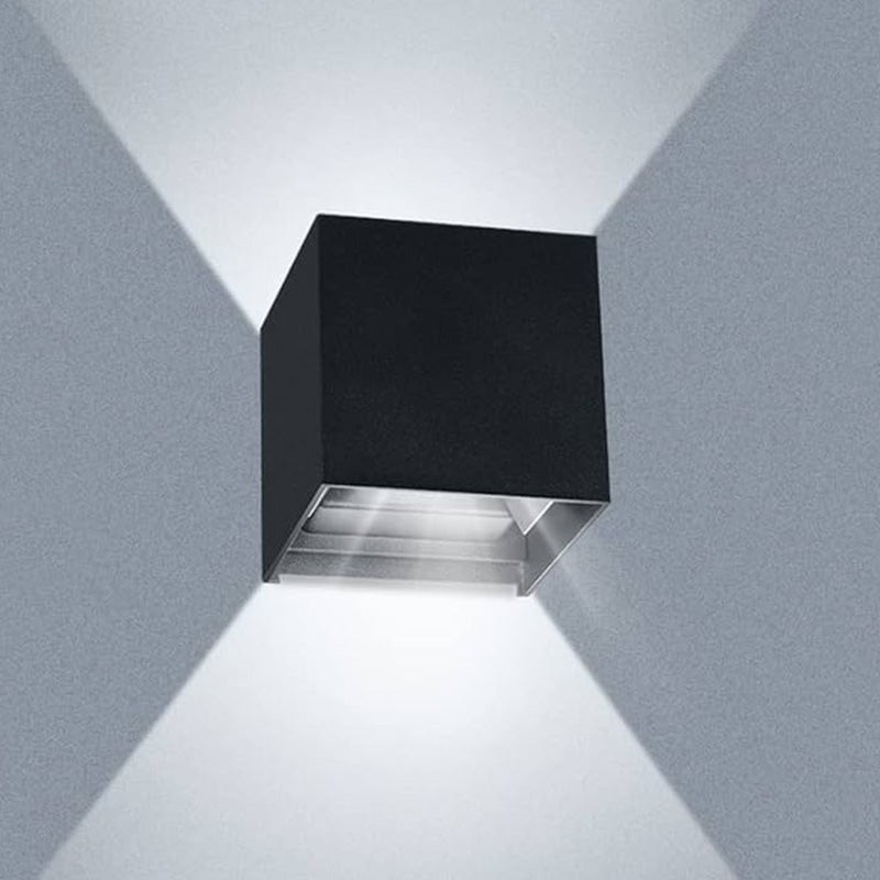 Kinkiet LED o stałym świetle, regulowany kąt świecenia, zewnętrzny, aluminiowy, wodoodporny IP65, światło białe 6500 K, czarny - 12 W
