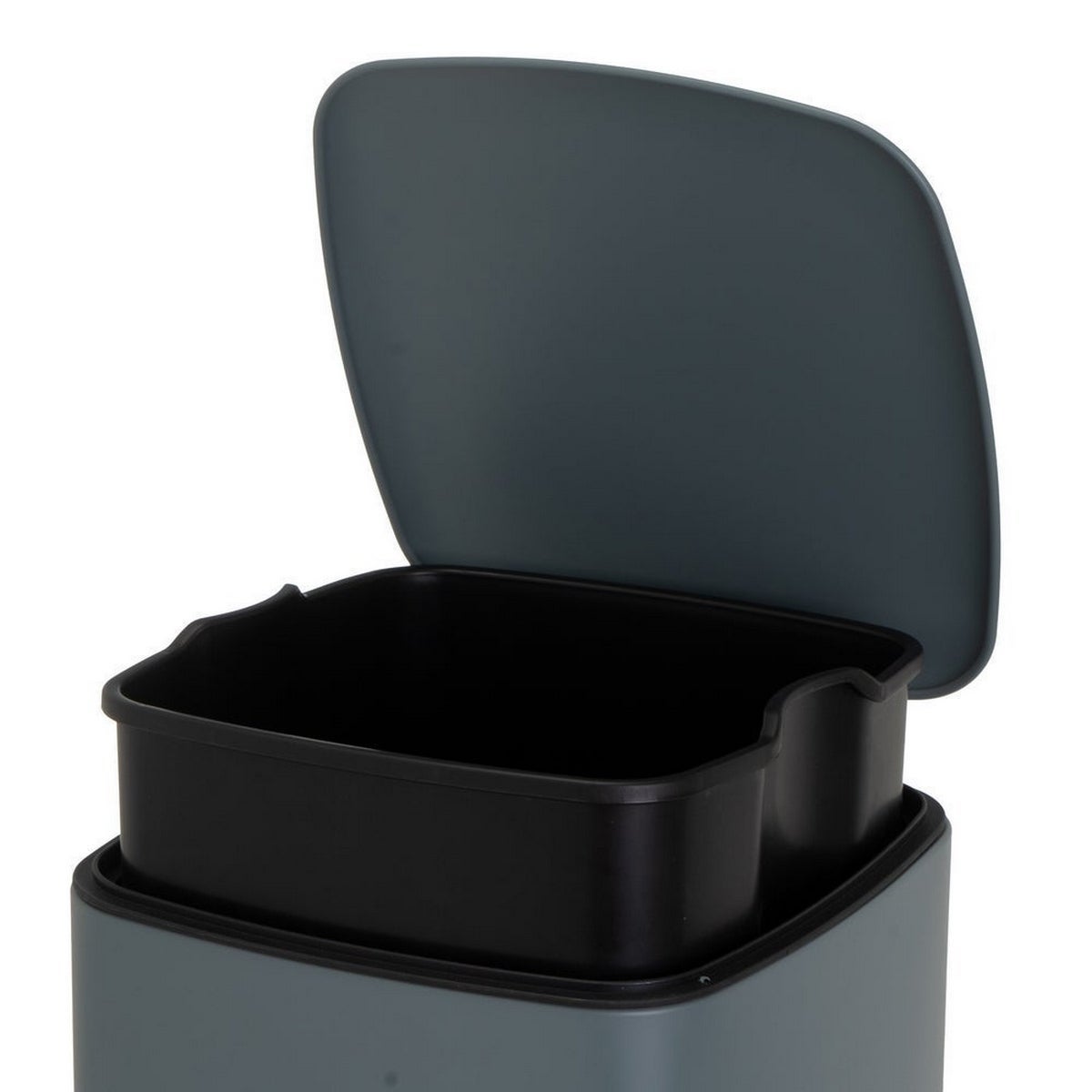 Cubo de basura cuadrado de 20 litros de metal gris mate antihuellas CasaSelección - 2