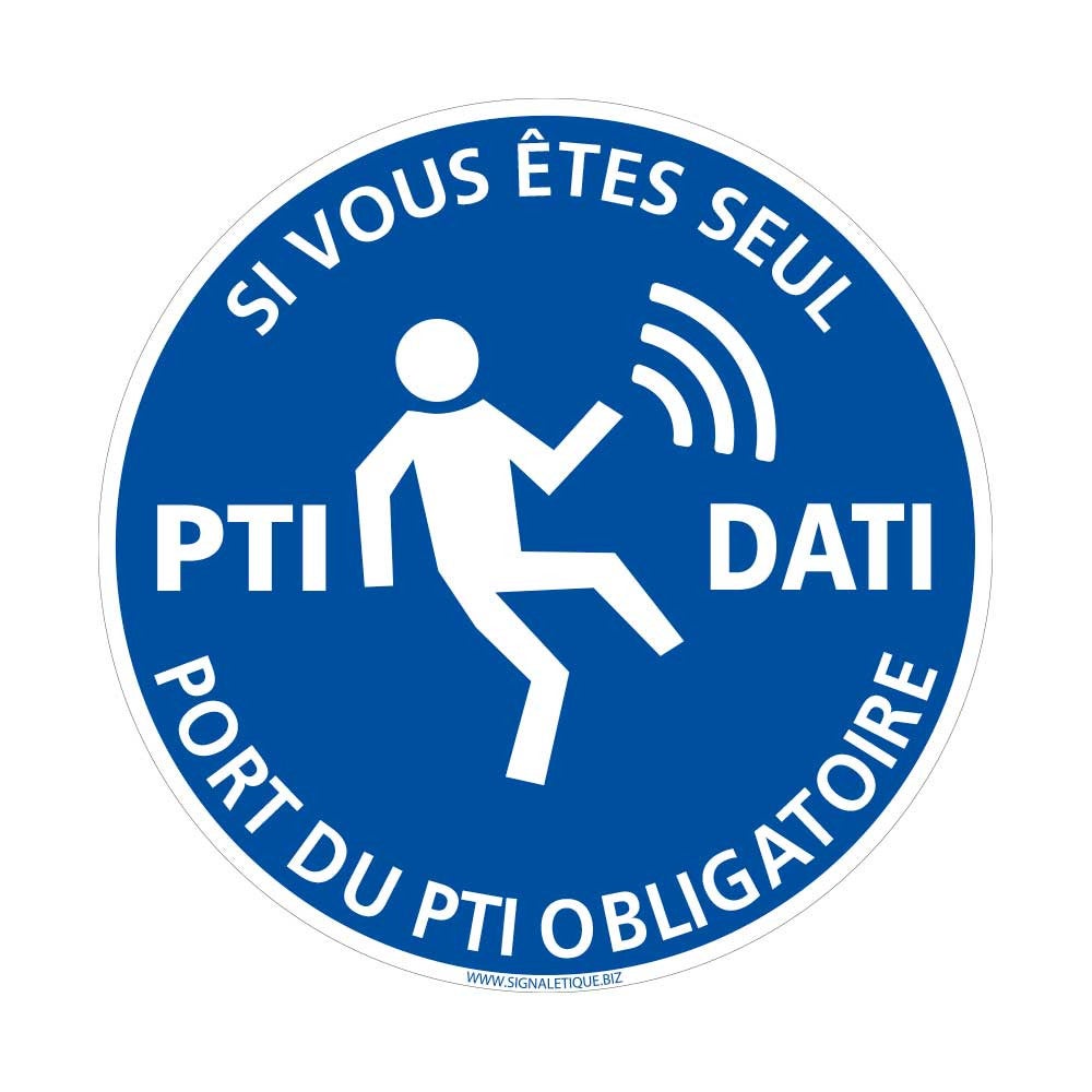 Panneau signalisation port du PTI obligatoire, Diamètre 350 mm (ø 35 cm ...
