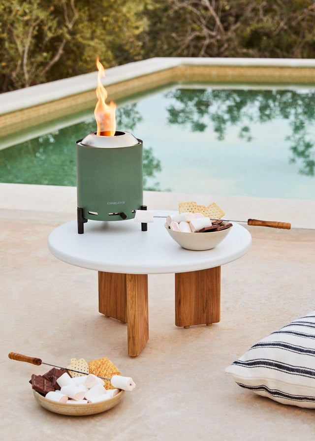 CREATE - FIRE PIT COMPACT - Brasero de table 1,5 kW extérieur à pellets sans fumée - Vert sauge