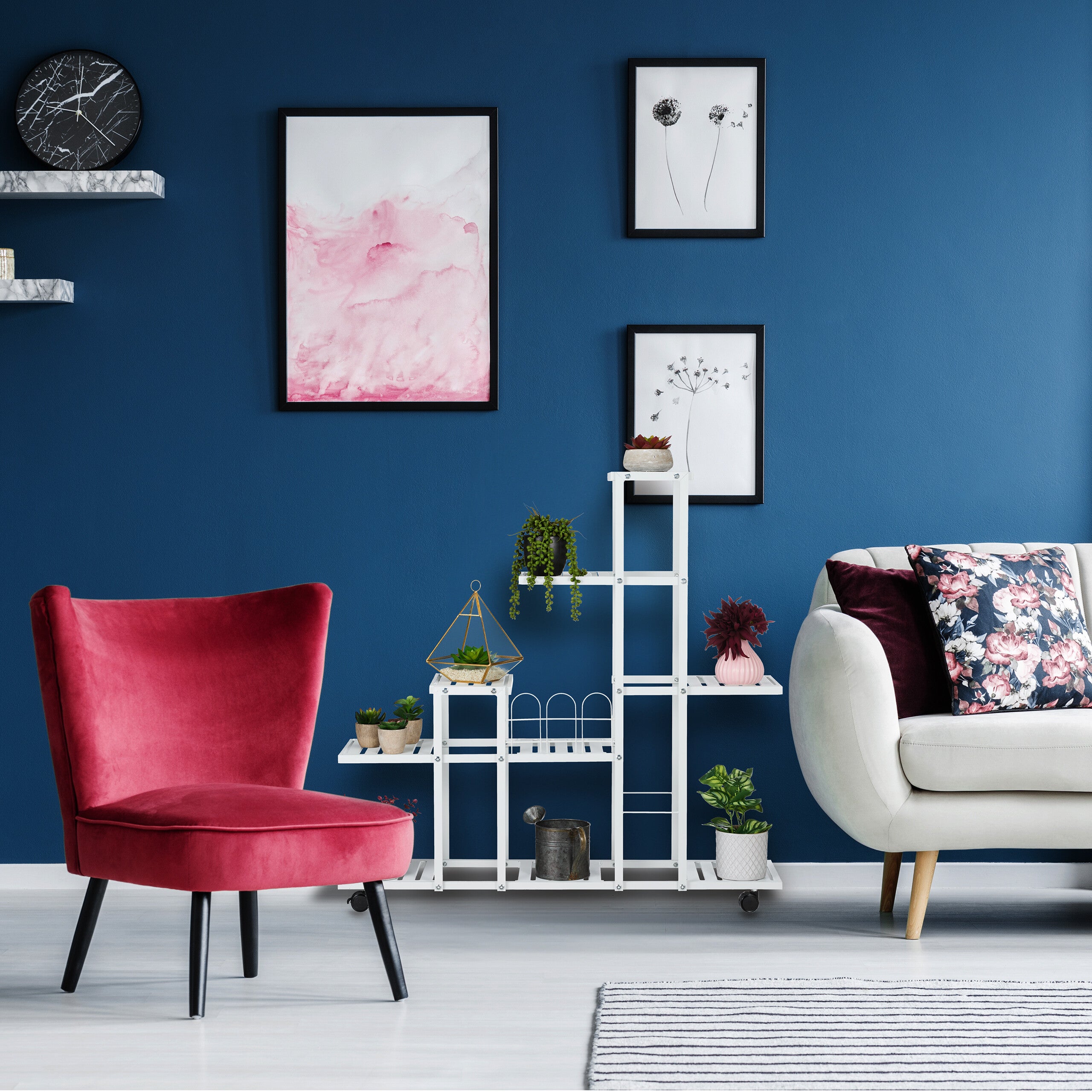 Relaxdays Estantería para Plantas Metálica, Niveles, 91,5 x 93 x