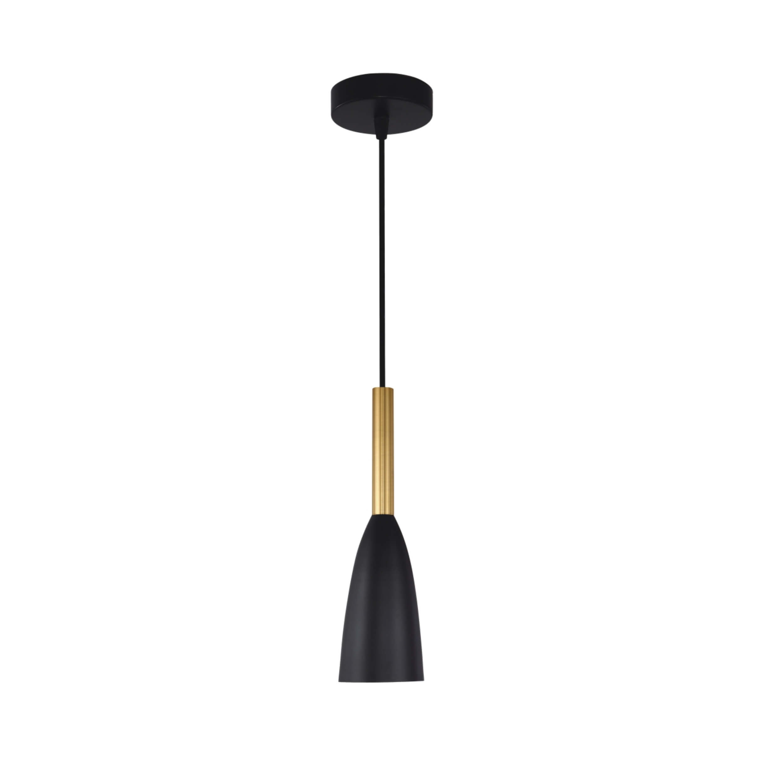 Lampa wisząca Solin czarno-złota 1xE27x60W wym: 137,5 x 11 x 11 cm metal Light Prestige