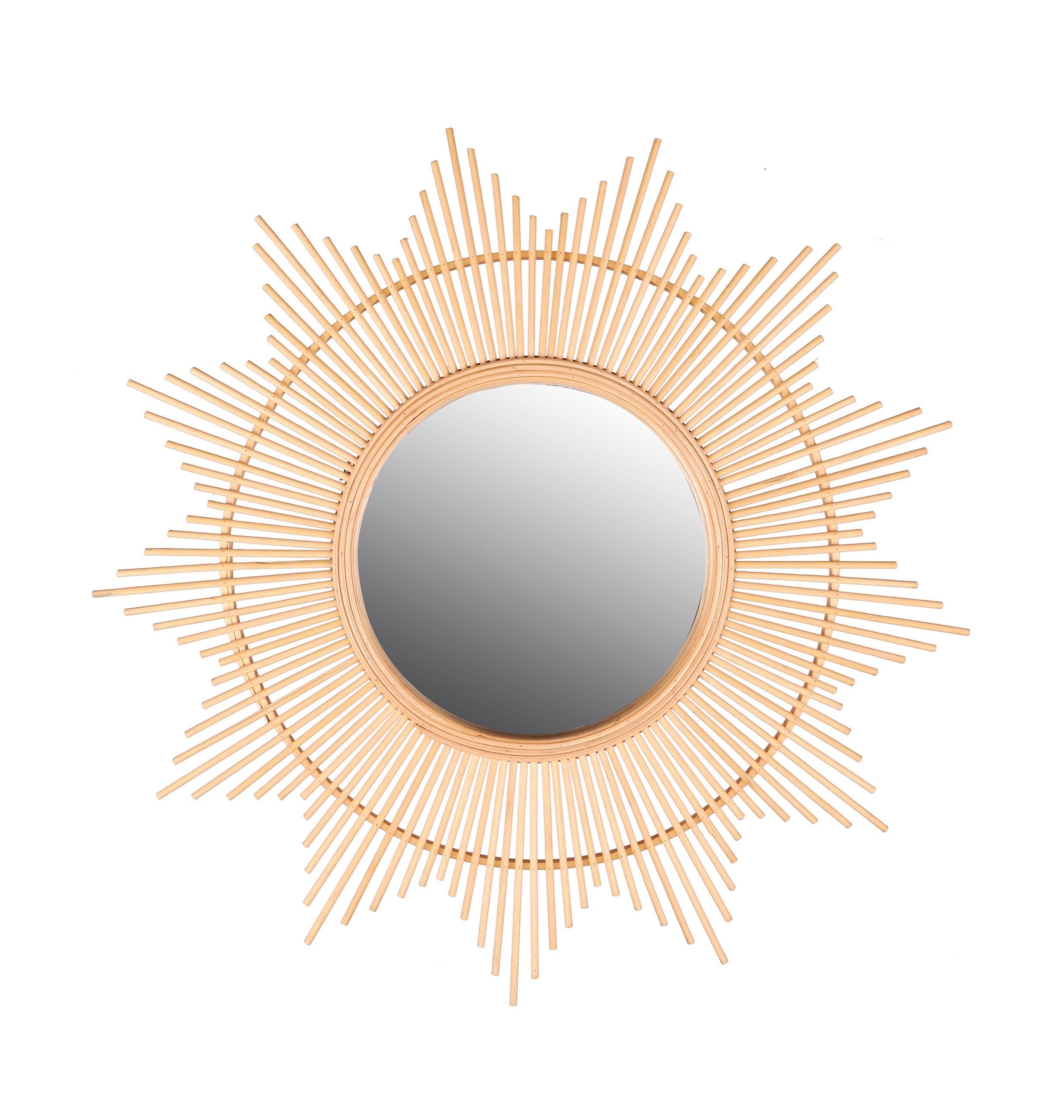 Lot de 3 petits miroirs soleil en rotin D28cm - Beige - Veo shop