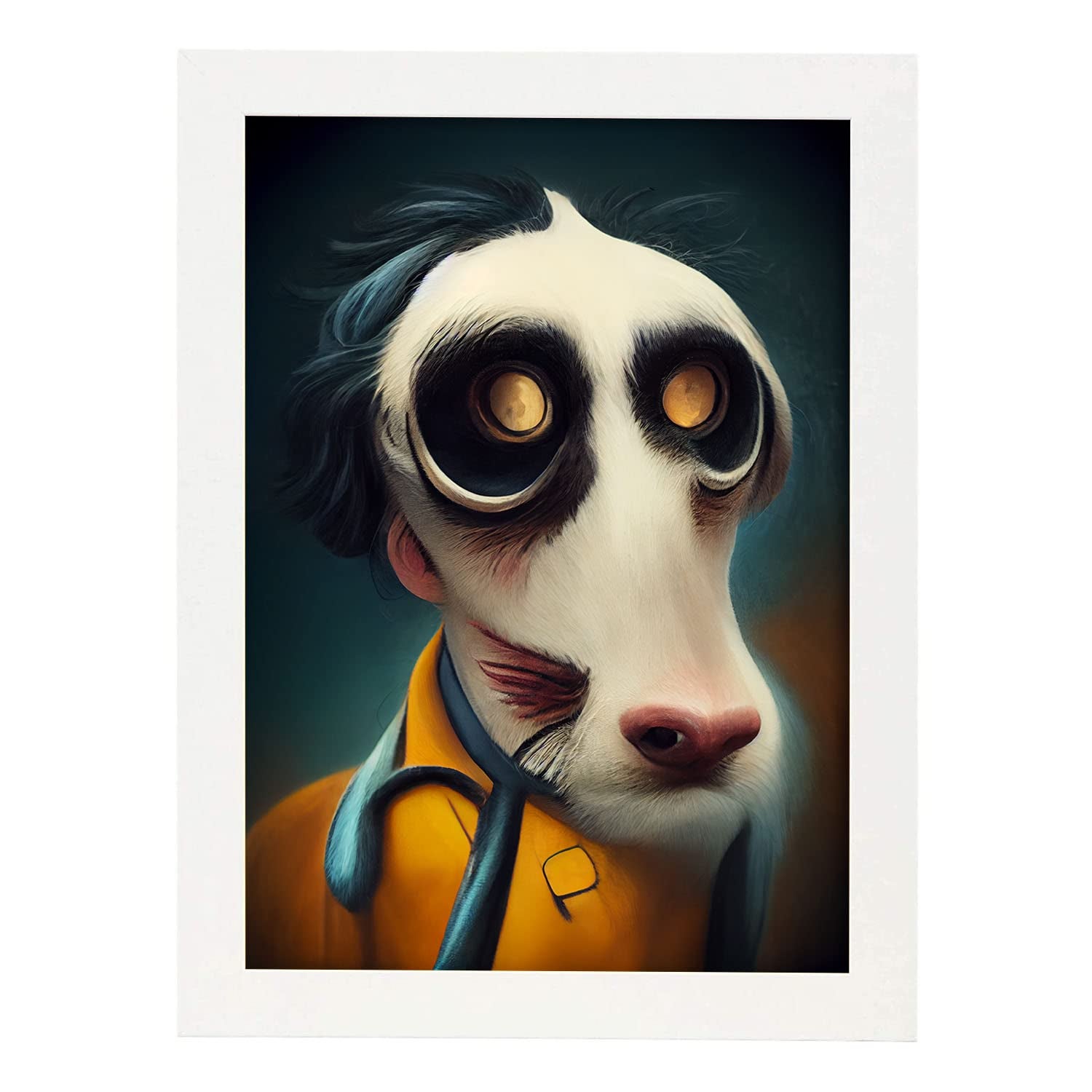 Nacnic lámina veterinario sensible estilo t burton ilustraciones y pósters de animales inspirados en el arte gótico de burton diseño y a3 marco blanco