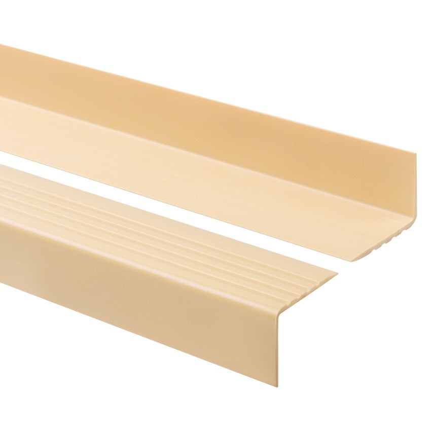 Profil schodowy 50x42 mm PVC na krawędzie stopni antypoślizgowy - 150 cm, kremowy