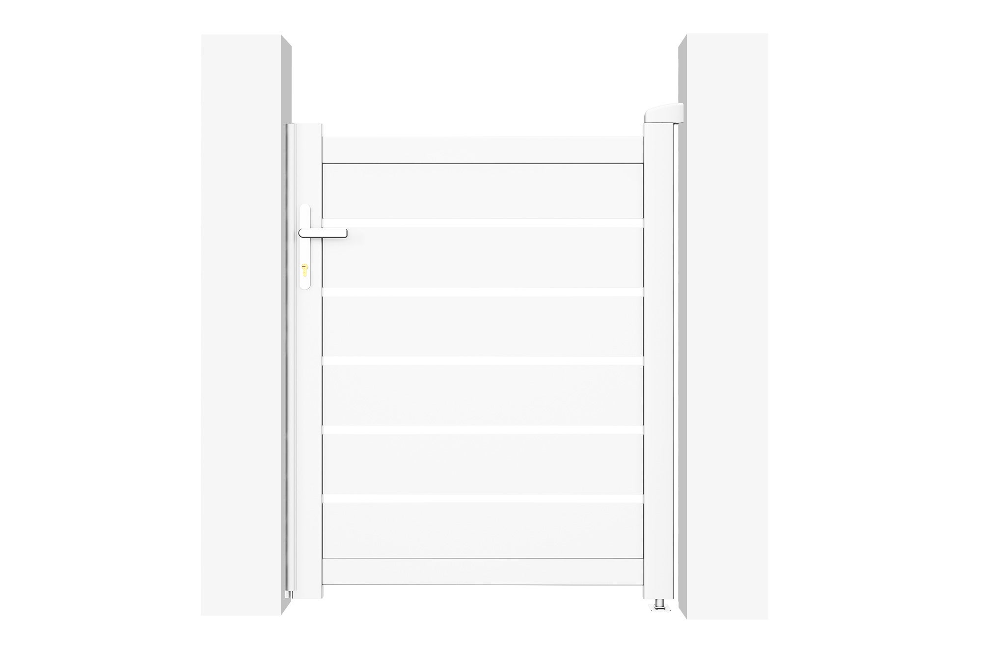 Portail battant 3m VOGEL H.120cm + Portillon 1m VOGEL H.120cm aluminium blanc - 4