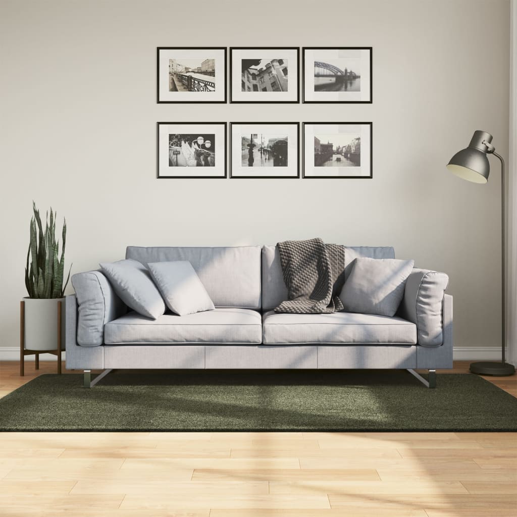 Dywan HUARTE z krótkim włosiem, zielony, 100x200 cm vidaXL