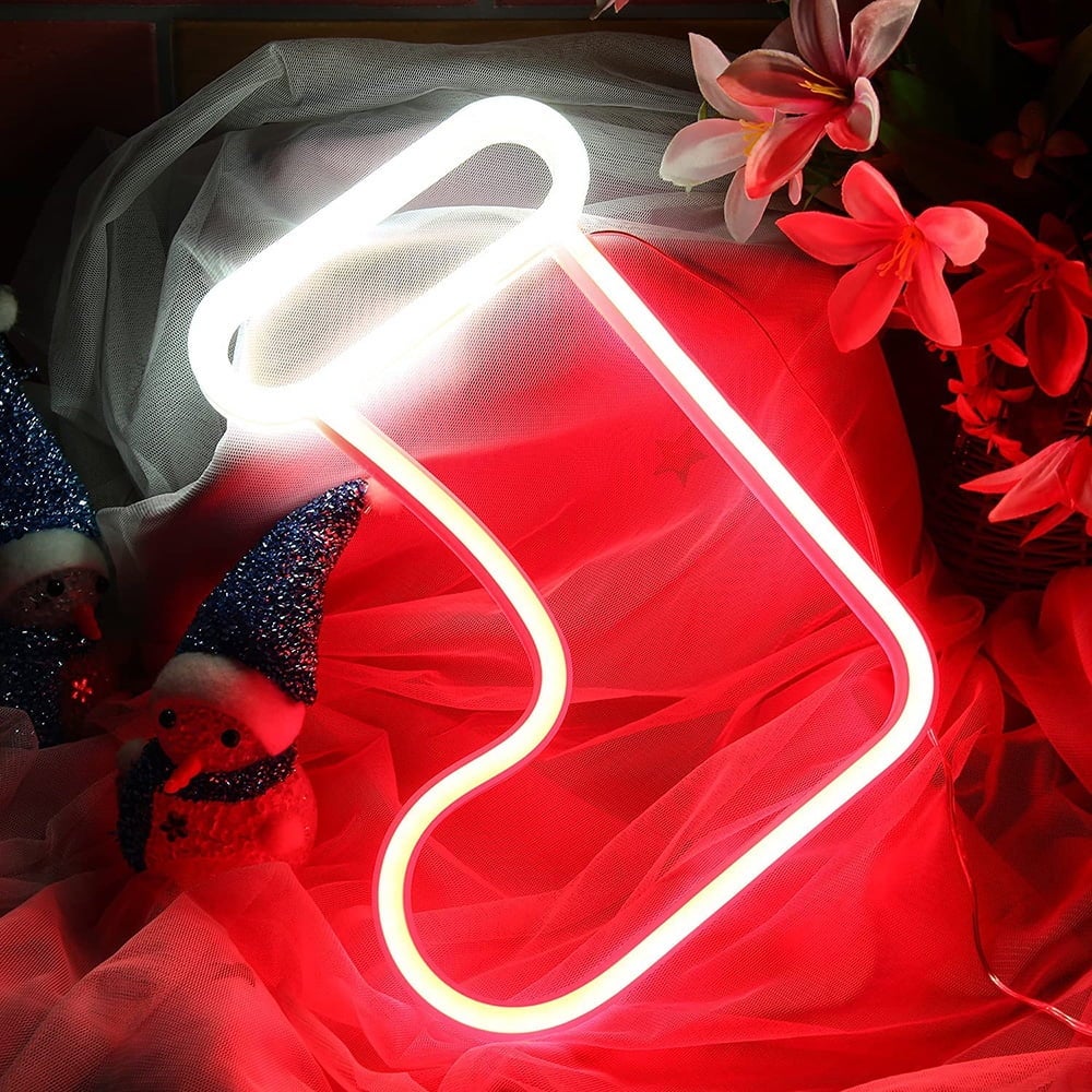 Neonowe lampki LED, dekoracja ścienna, lampka nocna, migający choinka, Święty Mikołaj, łoś, dzwonek, lampka modelująca, dekoracja pokoju, przyjęcie