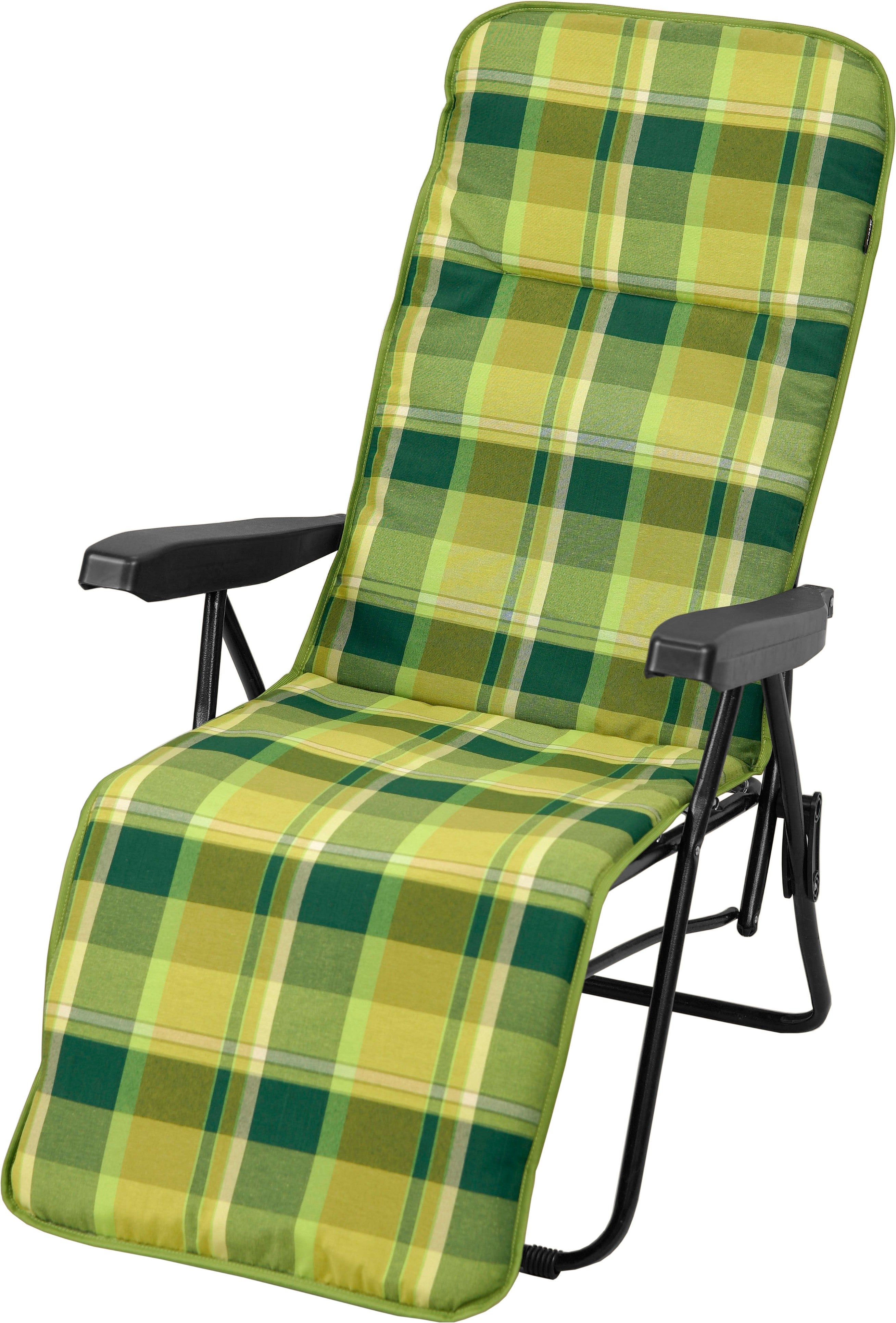 Poduszka na leżak fotel z podnóżkiem AMPO zielony żółty 1 szt.