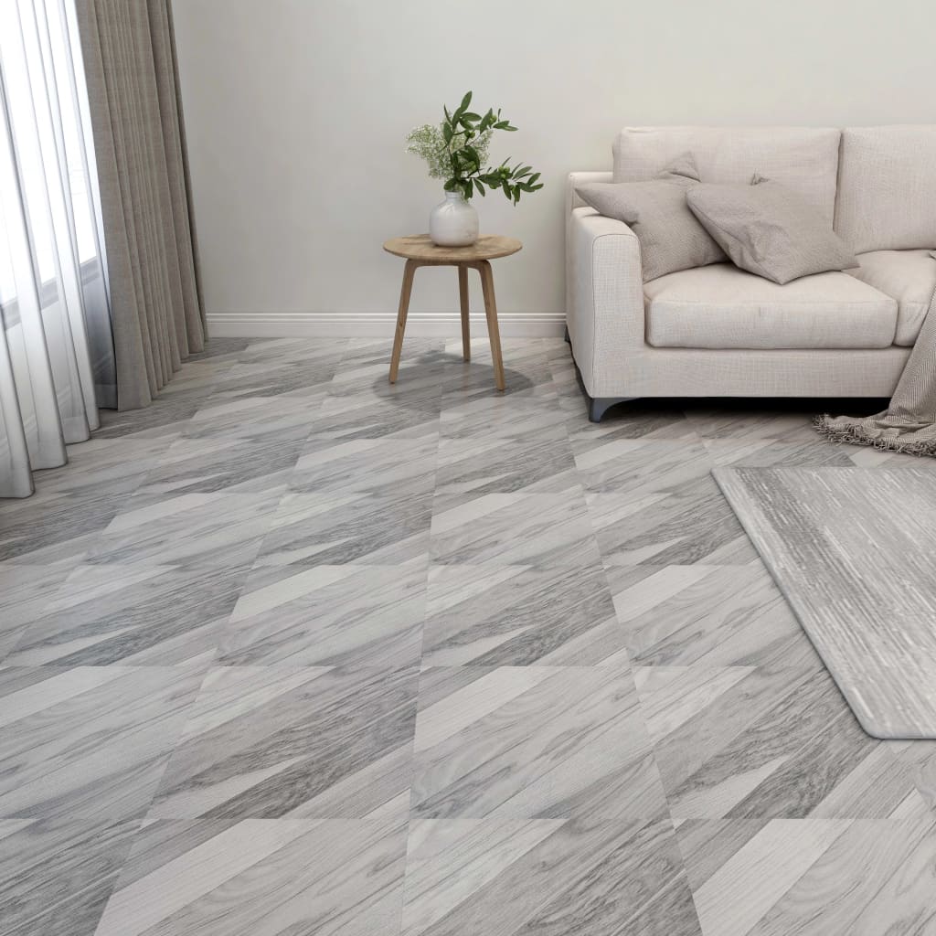 Vidaxl lamas para suelo autoadhesivas 55 uds pvc 5,11 m² gris rayas