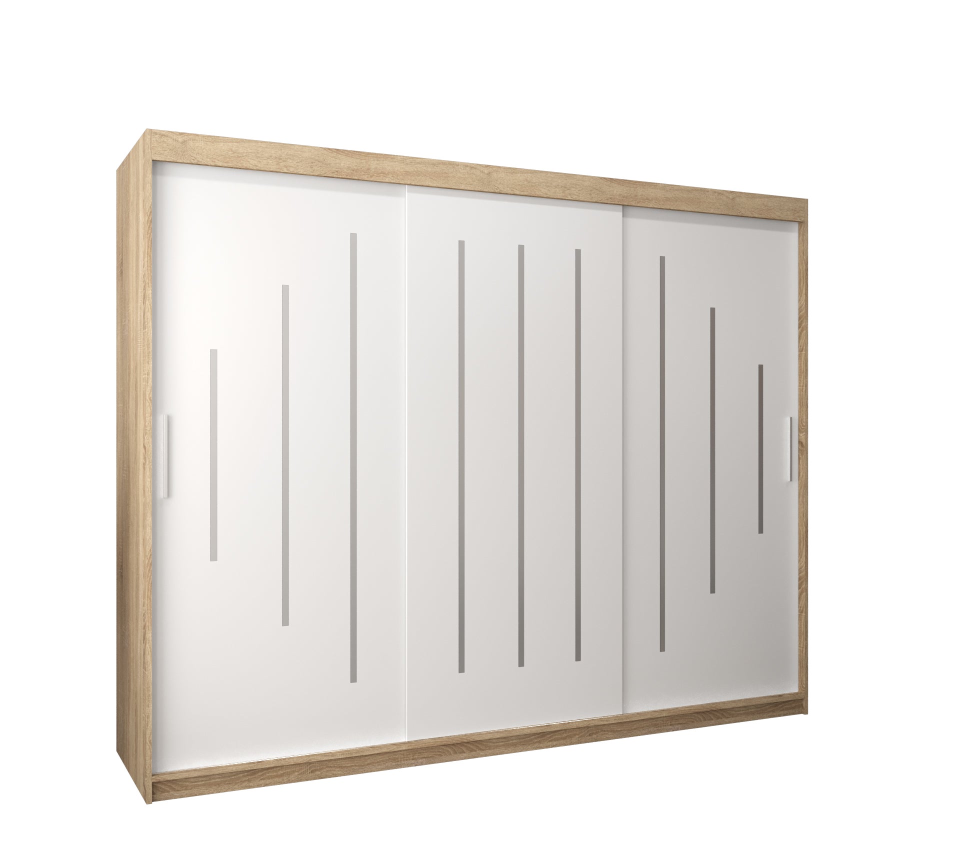 Szafa przesuwna garderoba York 250 x 62 x 200 cm Sonoma + Biały - Abiks Meble
