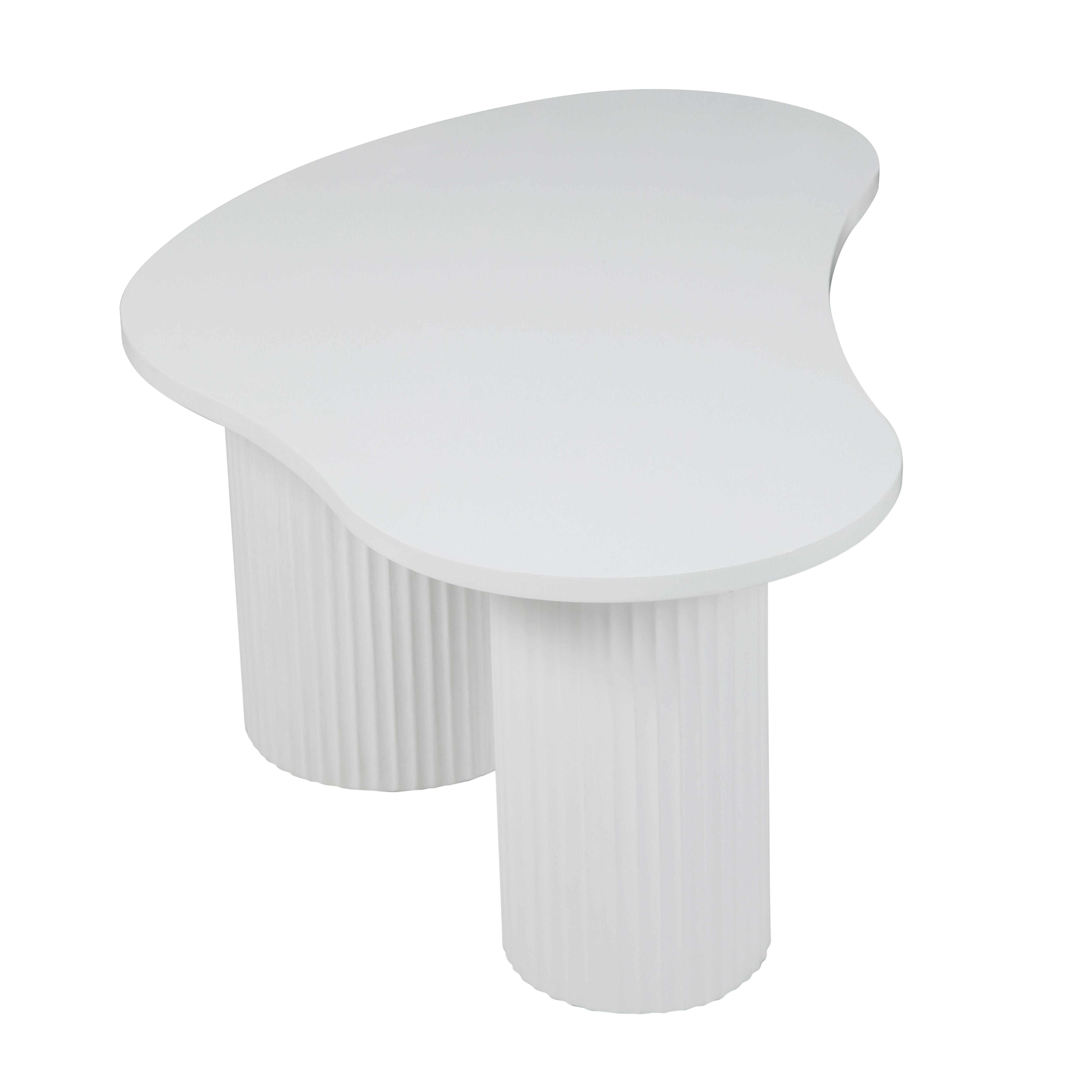 Table basse gigogne en mélaminé blanc - 6